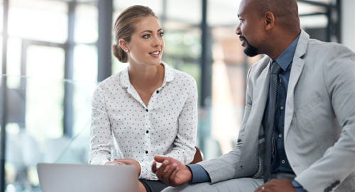 colleagues talking